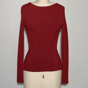 NWT Banana Republic Open-Back Sweater Rich burgundy red XS